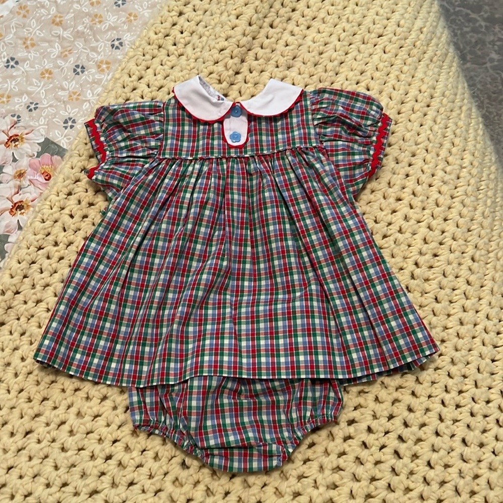 TBBC Plaid Ric Rac Trim Dress w/Bloomers